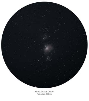 nebulosa de órion com telescópio 305mm